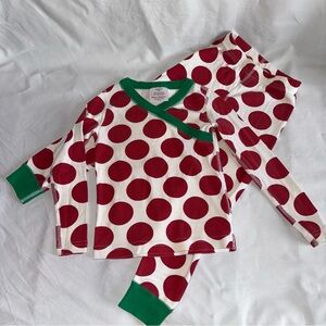 Hanna Andersson Red and Green Polka Dot Kids Pajama Set